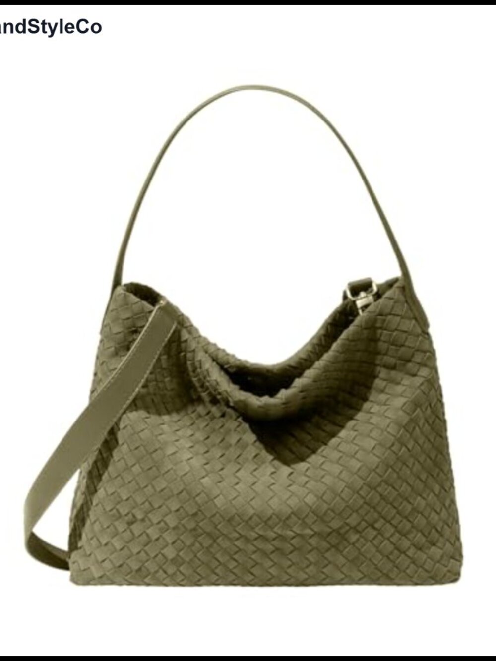 Faux Suede Woven Tote Bag Large Hobo Shoulder Purse